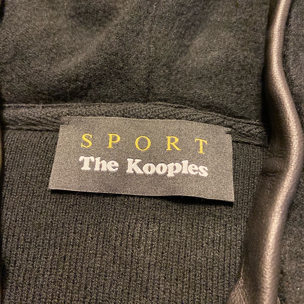 The Kooples Sport size 2 lace up front hooded sweater long sleeve black - Picture 7 of 8
